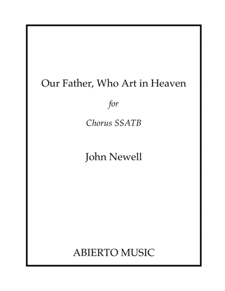Free Sheet Music Our Father Who Art In Heaven