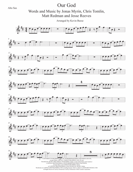 Our God Alto Sax Sheet Music