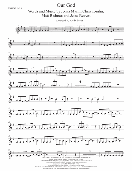 Our God Clarinet Sheet Music