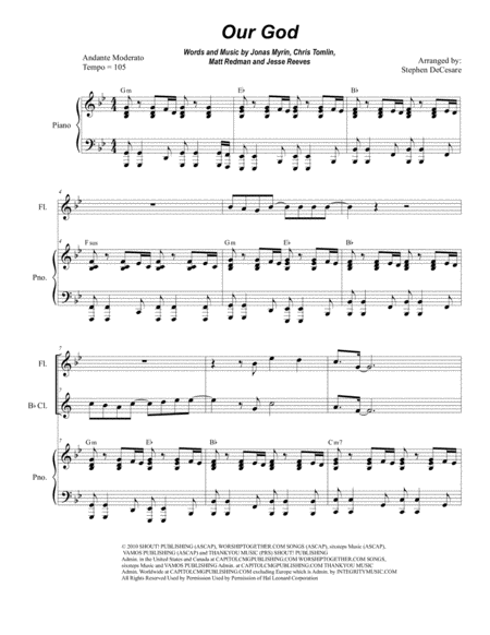 Our God Duet For Flute And Bb Clarinet Sheet Music