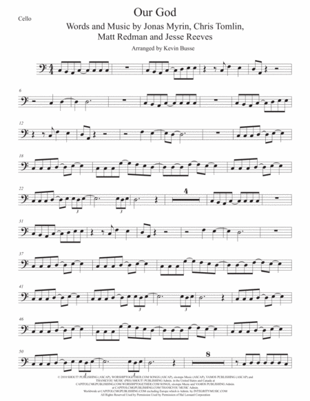 Free Sheet Music Our God Easy Key Of C Cello