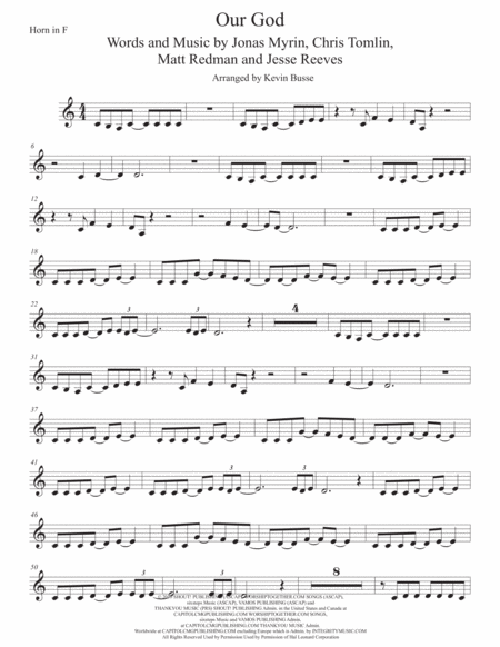 Free Sheet Music Our God Horn In F