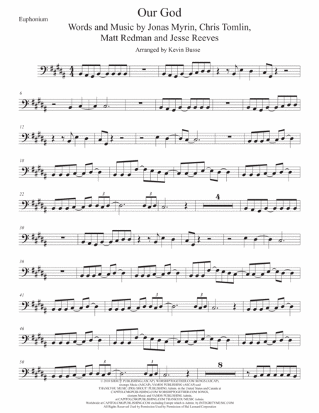 Our God Original Key Euphonium Sheet Music