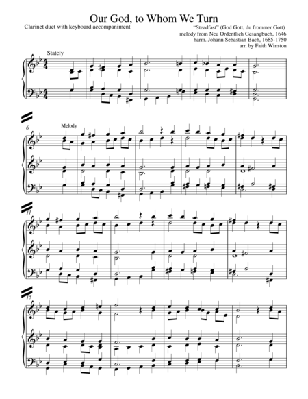 Free Sheet Music Our God To Whom We Turn