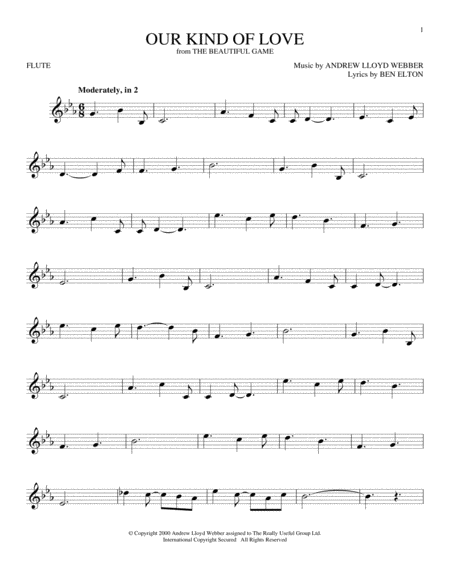 Free Sheet Music Our Kind Of Love From The Beautiful Game