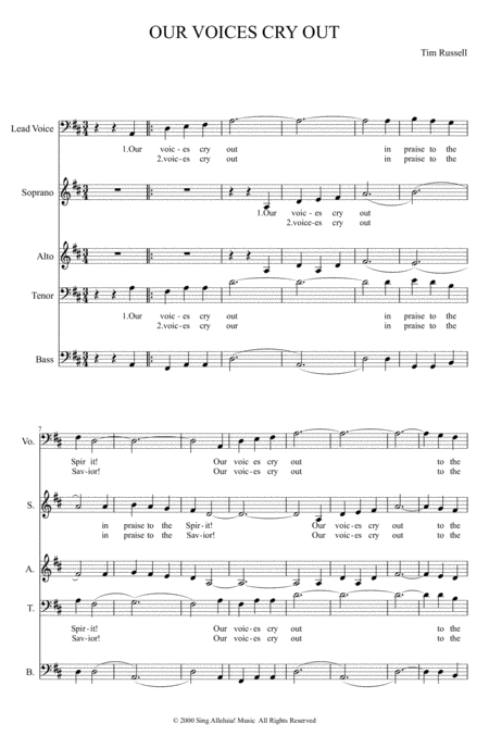 Our Voices Cry Out Sheet Music