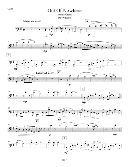 Free Sheet Music Out Of Nowhere Cello