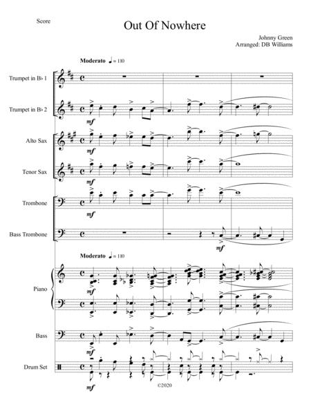 Free Sheet Music Out Of Nowhere Jazz Combo