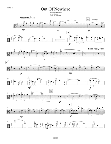 Out Of Nowhere Viola 2 Sheet Music
