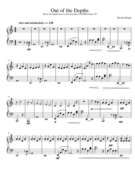Free Sheet Music Out Of The Depths
