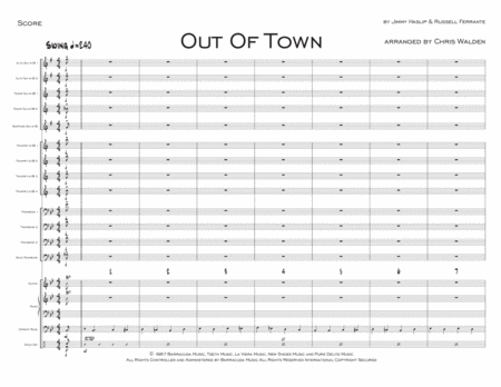 Free Sheet Music Out Of Town