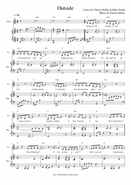 Free Sheet Music Outside Voice Piano