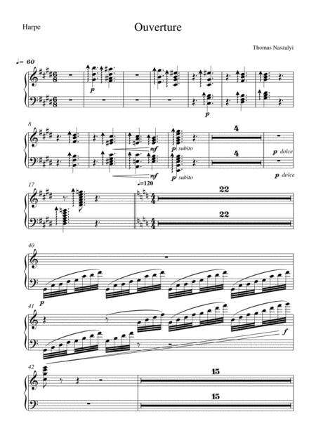 Free Sheet Music Ouverture Harp Part