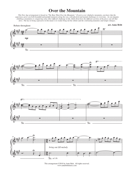 Over The Mountain Sheet Music