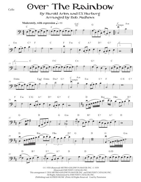 Over The Rainbow For Cello Solo Sheet Music