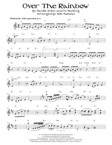 Free Sheet Music Over The Rainbow For Violin Solo