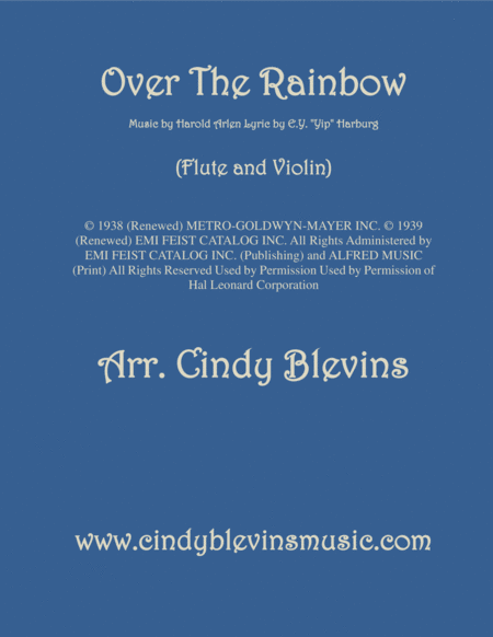 Over The Rainbow From The Wizard Of Oz Arranged For Flute And Violin Sheet Music