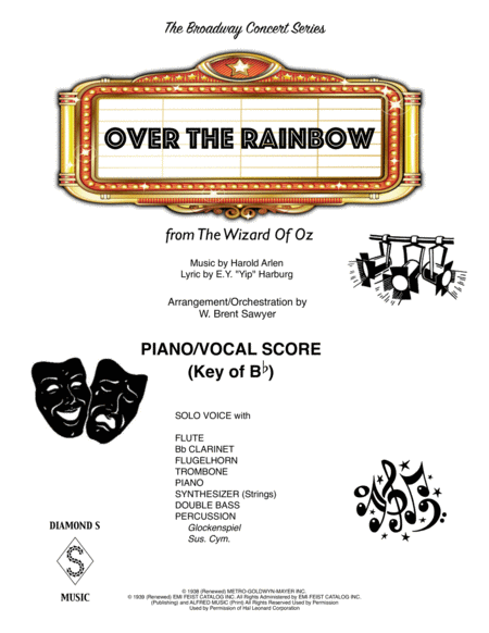 Over The Rainbow From The Wizard Of Oz Piano Vocal Sheet Music