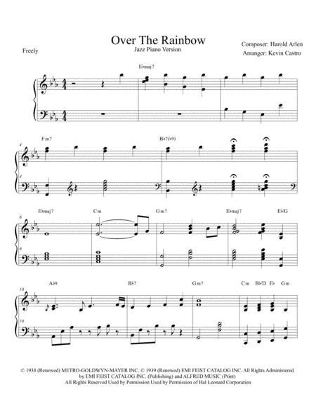 Over The Rainbow Jazz Version Sheet Music