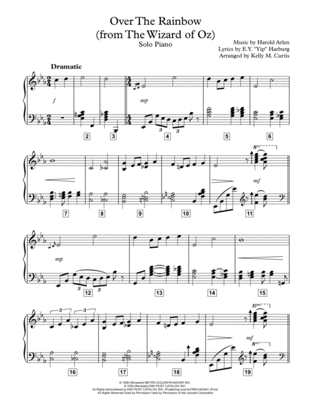 Over The Rainbow Solo Piano Sheet Music