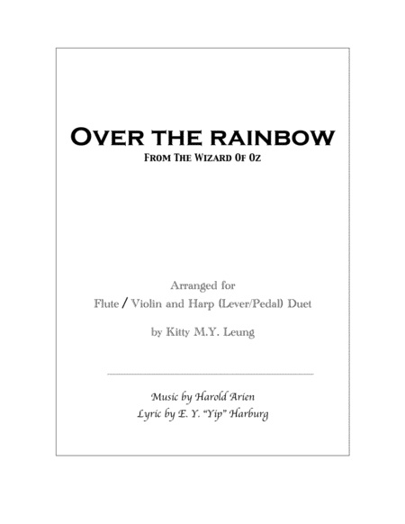 Over The Rainbow Violin Flute And Harp Duet Sheet Music