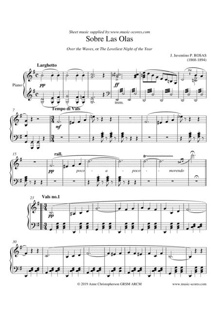 Over The Waves Piano Sheet Music