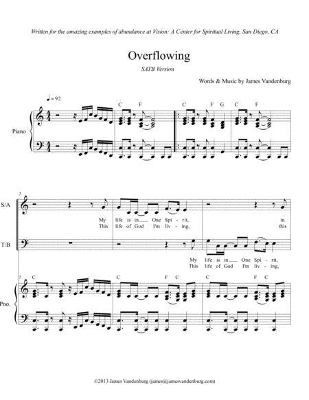 Free Sheet Music Overflowing