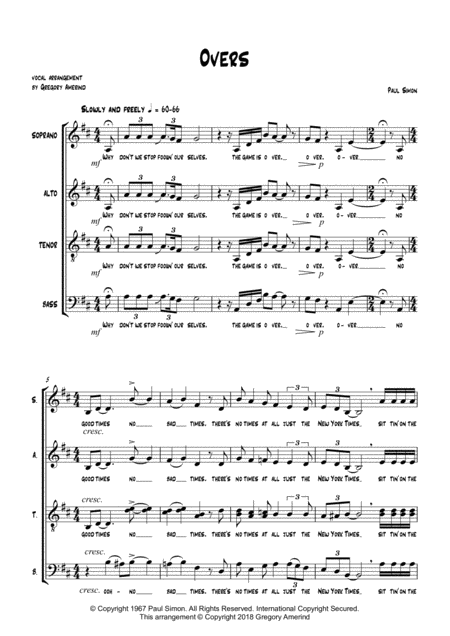 Free Sheet Music Overs