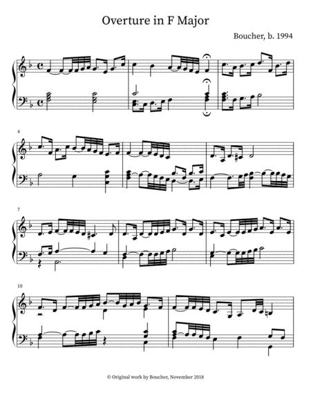 Overture For Keyboard In F Major Sheet Music