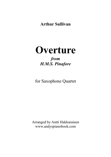 Free Sheet Music Overture From H Ms Pinafore Saxophone Quartet