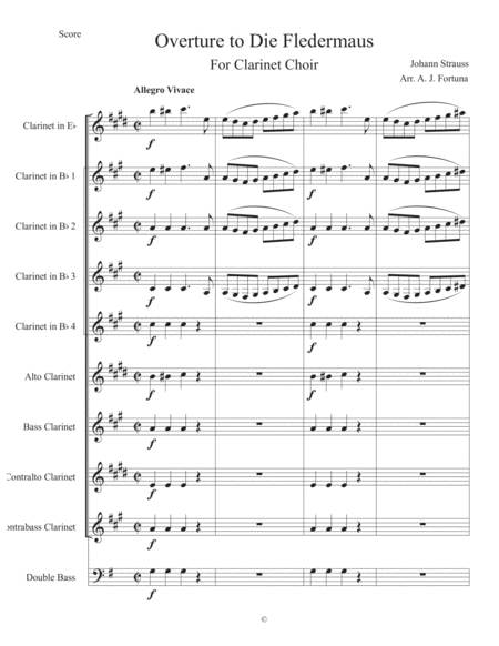 Overture To Die Fledermaus Sheet Music