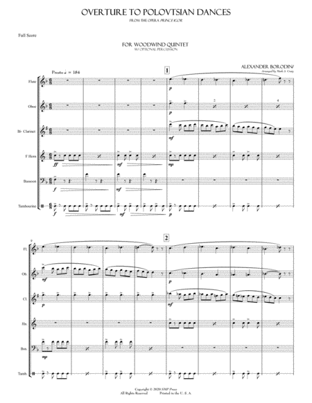 Overture To Polovtsian Dances Sheet Music