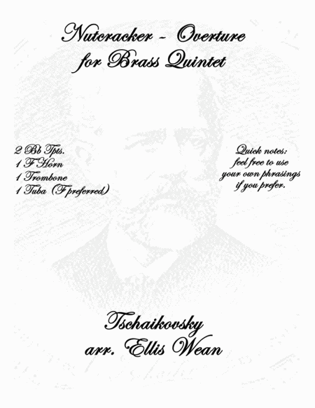 Free Sheet Music Overture To The Nutcracker For Brass Quintet