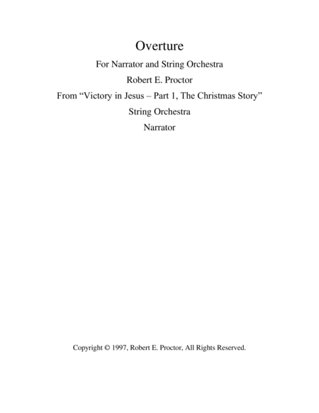 Free Sheet Music Overture Victory In Jesus Part 1 The Christmas Story