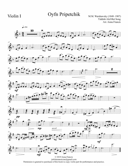 Oyfn Pripetchik Sheet Music