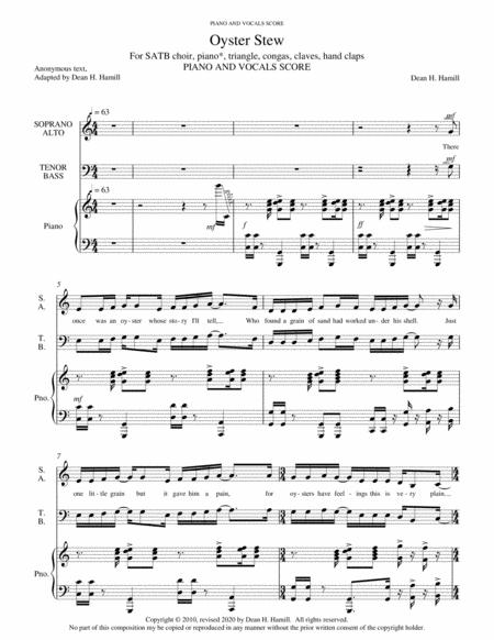 Oyster Stew Satb And Piano Accompaniment Score Sheet Music