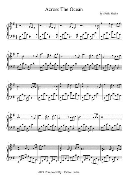 Pablo Huelsz Across The Ocean Sheet Music