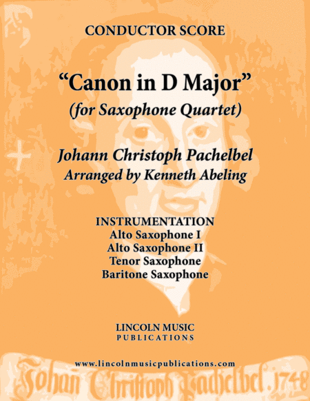 Pachelbel Canon In D Major For Saxophone Quartet Aatb Sheet Music