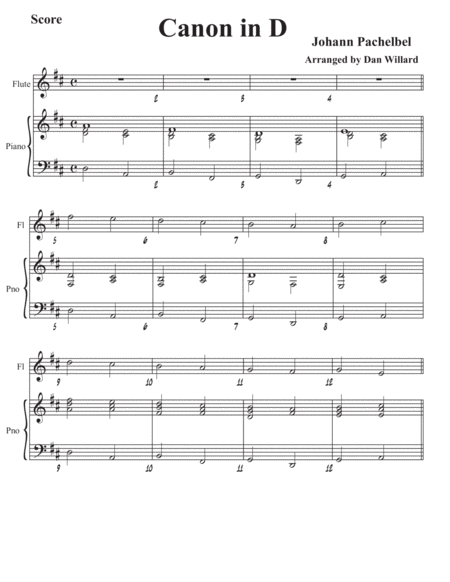 Free Sheet Music Pachelbel Canon In D