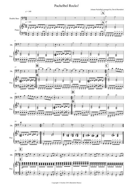 Pachelbel Rocks For Double Bass And Piano Sheet Music