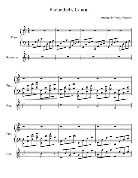 Pachelbels Canon In C Sheet Music