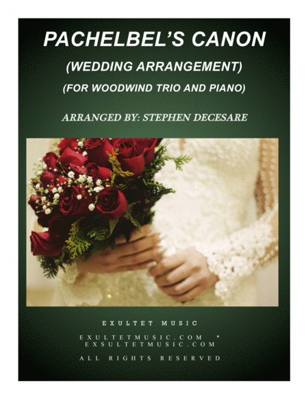 Pachelbels Canon Wedding Arrangement For Woodwind Trio Piano Accompaniment Sheet Music