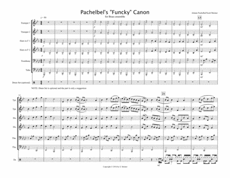 Free Sheet Music Pachelbels Funky Canon