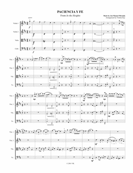 Free Sheet Music Paciencia Y Fe