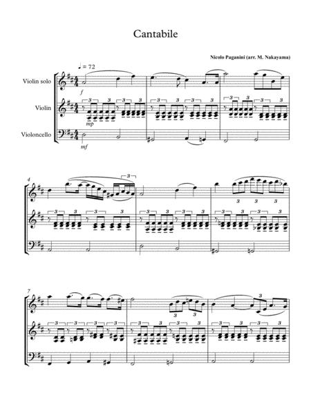 Free Sheet Music Paganini Cantabile Arr For String Trio