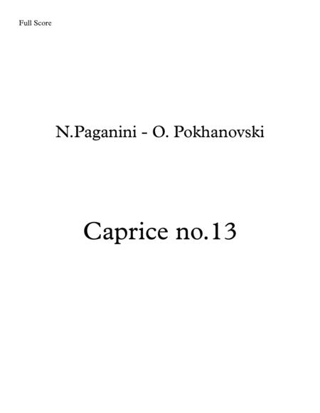 Paganini Caprice 13 For Violin And Piano Sheet Music