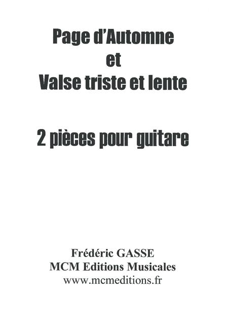 Page D Automne Et Valse Triste Et Lente 2 Pices Pour Guitare Sheet Music