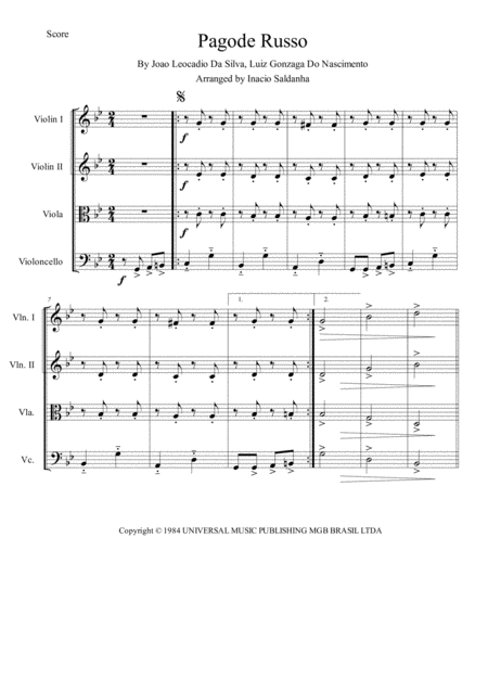 Pagode Russo Sheet Music