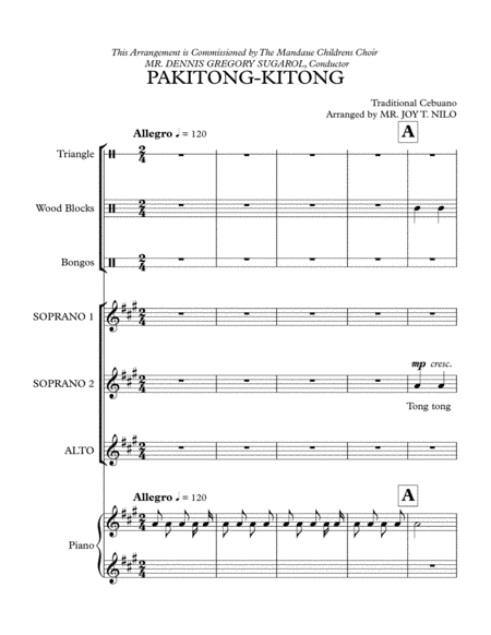 Pakitongkitong Ssa Sheet Music