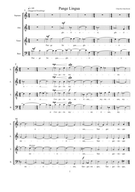 Pange Lingua Sheet Music